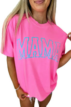 Bright Pink MAMA Letter Graphic Neon T Shirt