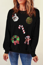 Black Christmas Favorites Sequin Graphic Sweatshirt