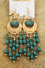 Light Blue Boho Beaded Tassel Alloy Charm Earrings