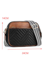 Black Quilted Faux Leather Crossbody Bag 22*6*16cm