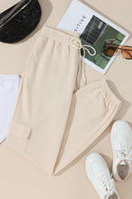 Apricot Waffle Texture Cargo Pocket Jogger Pants