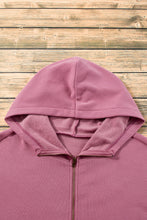 Valerian Fleece Lined Half Zipper Kangaroo Pockets Loose Hoodie