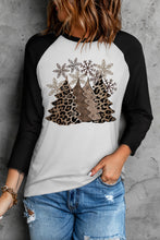 Christmas Tree Snowflakes Graphic Raglan Top