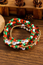 Fiery Red HO HO HO MERRY Beaded Multi-Layer Bracelet