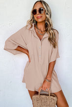 Apricot Half Button Collared Loose Romper