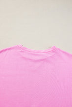 Pink Candy Colorblock French Terry Top