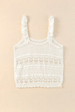 Ruffle Straps Crochet Knit Tank Top