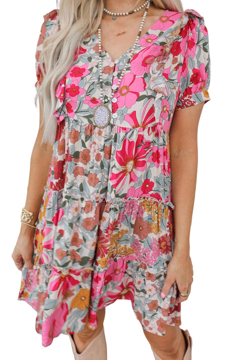 Ruffled Tank Floral Dress