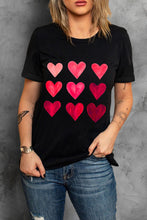 Camiseta con estampado de corazón y lentejuelas