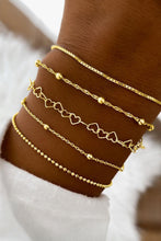 Gold Multi Layered Heart Shape Plate Chain Bracelet