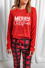 Red MERRY Christmas Graphic Top Plaid Pants Set