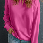 Bonbon Solid Classic Crewneck Pullover Sweatshirt