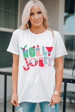 White HOLLY JOLLY Xmas Fashion Printed T-shirt