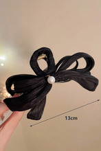 Black Pearl Decor Bow Large Claw Clip