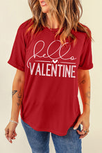 Camiseta con estampado de letras Hello Valentine