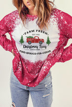 Red Christmas Tree Truck Splash Ink Print Graphic Sweatshirt