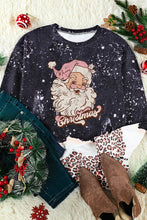 Snowy Christmas Graphic Leopard Bleached Sweatshirt