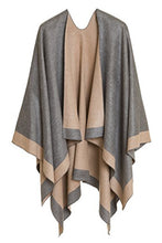 Dark Grey Color Block Wrap Shawl