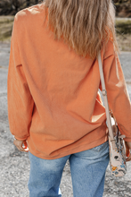 Orange Thankful Ribbed Crew Neck Thanksgiving Sweatshirt