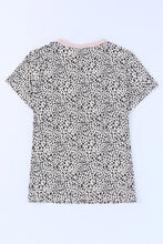 Cheetah Print O-neck Short Sleeve T Shirt