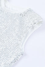 Sequin Round Neck Tank Top