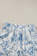 Sky Blue Floral Short Sleeve Shirt and Shorts Set