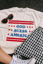 White GOD BLESS AMERICAN Star and Stripe Graphic Tee