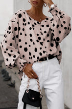 Button Frill Cuffs Oversize Puff Sleeve Blouse