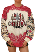 Sudadera con bloques de color blanqueados y leopardo con letras PRAY