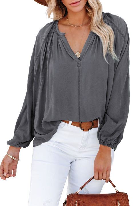 Split V Neck Dolman Top