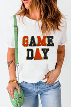 White Glitter GAME DAY Rugby Football Season Round Neck T Shirt