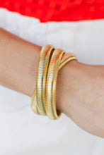 Gold 3 Layers Chunky Alloy Bangle