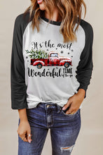 Christmas Tree Snowflakes Graphic Raglan Top