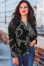 Black Cheetah Print Satin Shirt