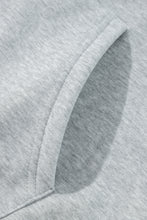 Light Grey Solid Color Fleece Lined Zip up Hoodie