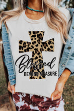 Caqui Camiseta gráfica de manga corta con estampado de leopardo AMEN