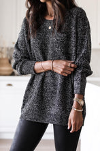 Black Glittering Long Sleeve Tunic Sweater