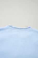 Beau Blue Flower Detail Knitted Notched Neck Sweater