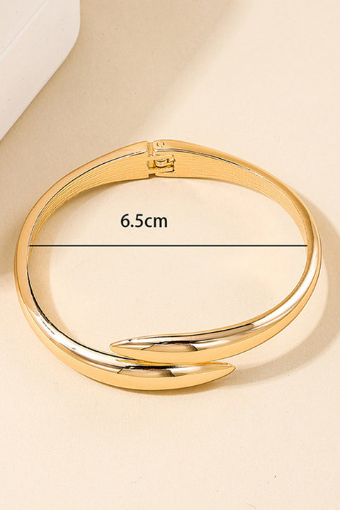 Gold Minimalist Plated Alloy Open Bangle Bracelet