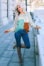 Patchwork Color Block Ribbed Long Sleeve Top