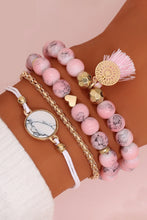 Pink Boho Style Beaded Multi Layer Bracelet Set