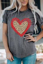 Camiseta con estampado de corazón y lentejuelas