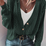 Canton Open Knit Drop Shoulder Sweater Cardigan