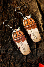 Russet Orange Pumpkin Beverage Halloween Hook Earrings