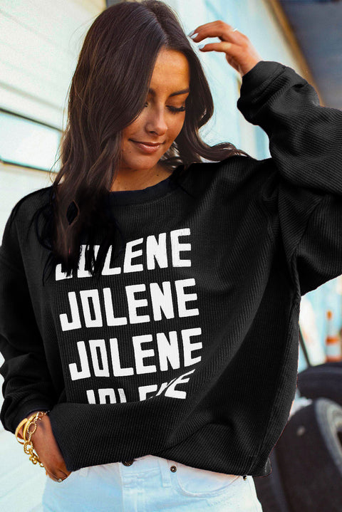 Orange JOLENE Ribbed Corded Oversized Sweatshirt