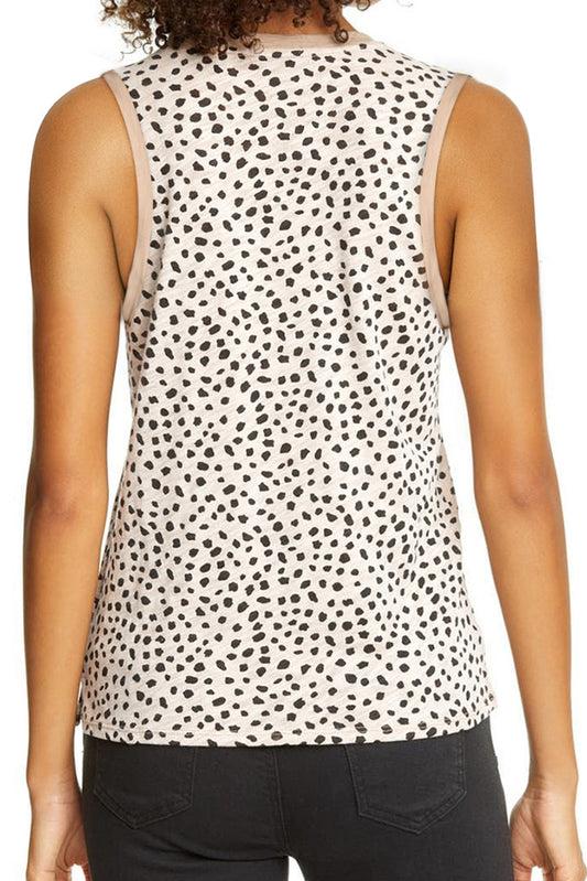 Print Round Neck Tank Top