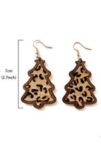 Pendientes colgantes con estampado de patrón en forma de árbol de Navidad