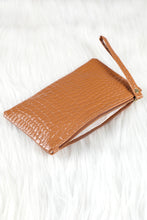 Thai Curry Crocodile Pattern Zipper Wristlet Wallet