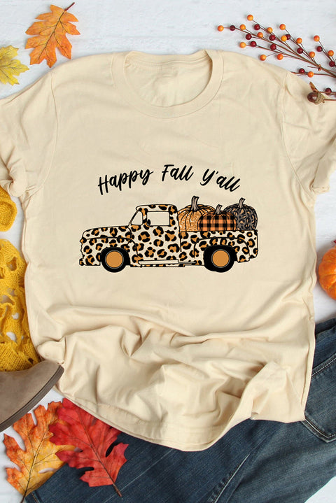 Its Fall Yall Animal Print Casual T Shirt