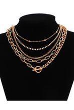 Gold 5pcs Layered Rhinestone Chain Collarbone Necklaces Set